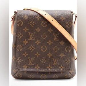 Louis Vuitton Musette Monogram Tan and Brown Large Messenger Bag